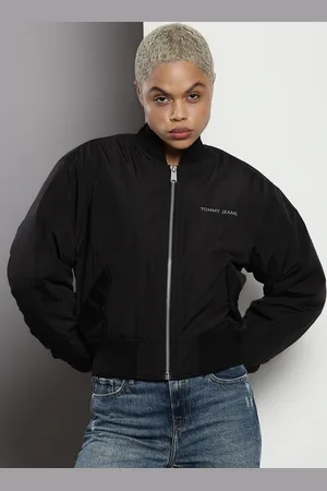 Tommy Hilfiger Women Colourblocked Crop Sporty Jacket with Embroidered