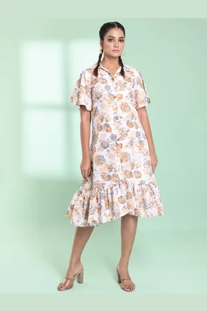 Charukriti Women Floral Printed A-Line Midi Dress