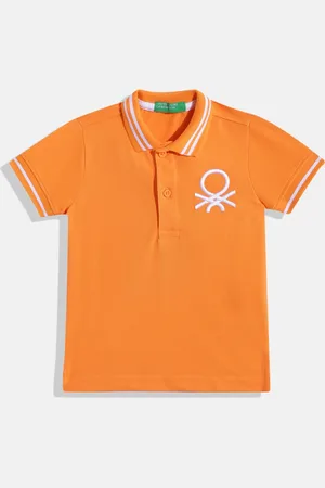 Benetton Boys Cotton Brand Logo Polo Collar T-shirt