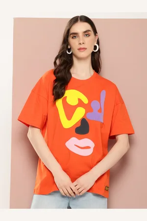 Stormborn Women Oversized Printed Drop-Shoulder Sleeves Pure Cotton T-shirt