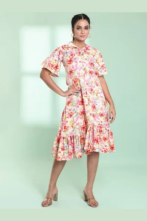 Charukriti Floral Print A-Line Midi Dress