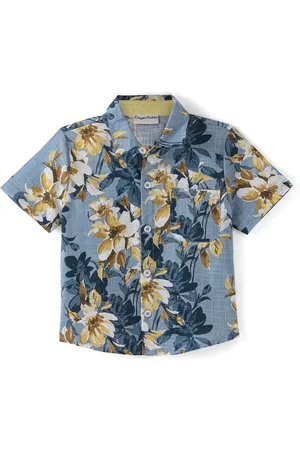 CrayonFlakes Boys Floral Printed Regular Fit Shirt