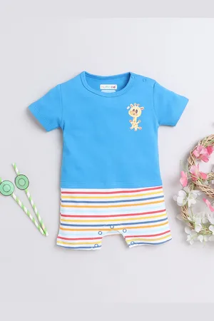 BUMZEE Infant Boys Printed Cotton Half Sleeve Rompers