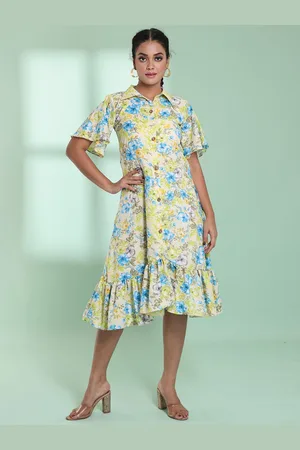 Charukriti Floral Print A-Line Midi Dress