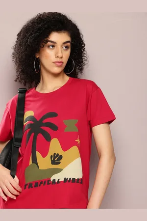Dillinger Women Graphic Printed Embossed Oversized T-shirt