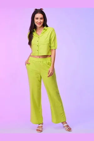 Globus Shirt Collar Crop Boxy Shirt & Wide Leg Trouser