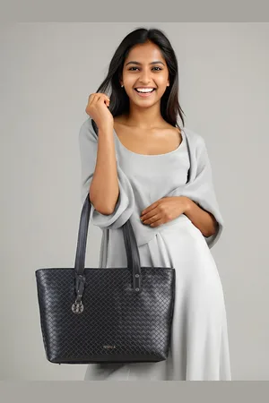 Toteteca Geometric Textured Oversized Structured Shoulder Bag