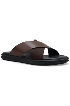 ROSSO BRUNELLO Men Leather Comfort Sandals