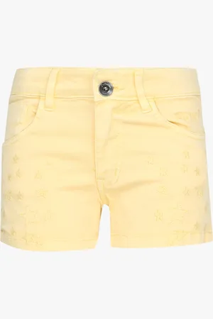 Pepe Jeans Girls Yellow Solid Regular Fit Regular Shorts