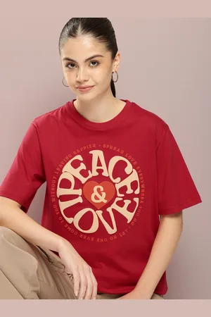 Dillinger Women Graphic Printed Embossed Oversized T-shirt
