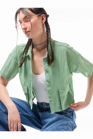 Bewakoof Women Casual Cargo Crop Shirt
