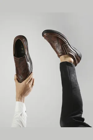 Buckaroo Men Brown Genuine Leather Lightweight Slip-On Shoes