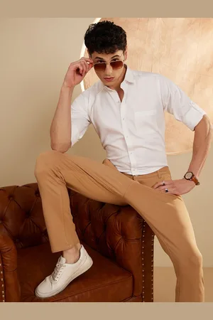 DENNISON Men White Smart Slim Fit Solid Formal Shirt