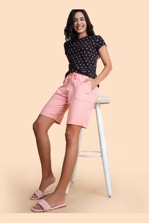 ENAMORA Women Mid-Rise Cotton Bermuda Shorts E080