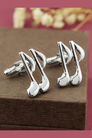 PELUCHE Men Silver-Toned Symbol Cufflink