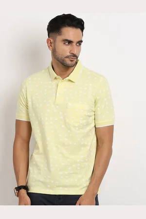 Turtle Men Geometric Micro Ditsy Printed Polo Collar Pocket Slim Fit T-shirt