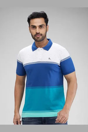 Parx Men Colourblocked Polo Collar Pockets T-shirt