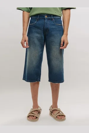 FREAKINS Men High-Rise Denim Shorts