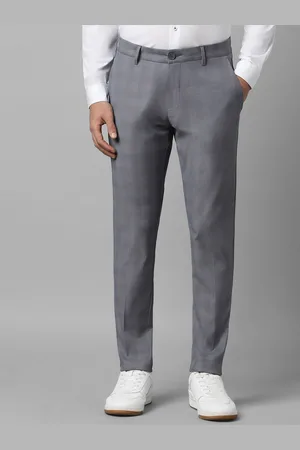 Louis Philippe Men Printed Tapered Fit Low-Rise Trousers