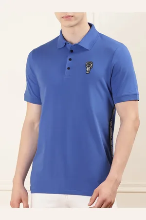 Karl Lagerfeld Men Polo Collar Cotton T-shirt