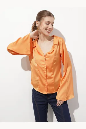 DressBerry Posh Perception Lapel Collar Satin Shirt
