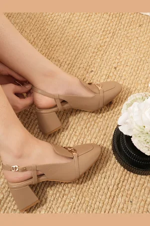 Scentra Textured Backstrap Block Heel Mules