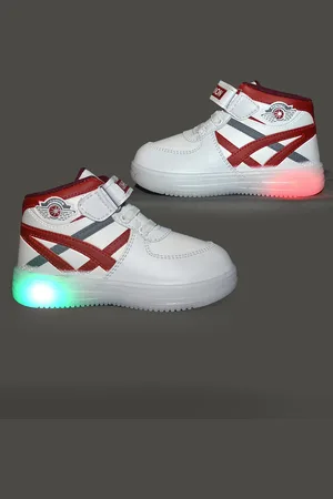FEETWELL Kids Colourblocked Round Toe LED Sneakers