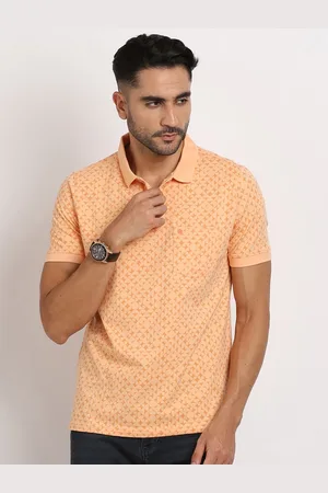 Turtle Men Printed Polo Collar Pockets Slim Fit T-shirt