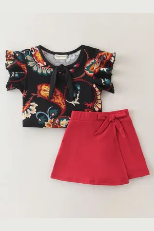 CrayonFlakes Girls Printed Top With Shorts