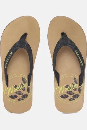 Woodland Men Brand Logo Printed Thong Flip-Flops
