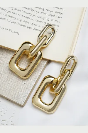 Joker & Witch Gold-Plated Contemporary Drop Earrings