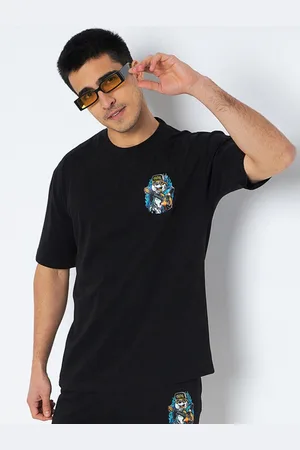 WILD WEST Men Graphic Printed Round Neck Oversized T-shirt