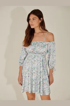 Roadster The Lifestyle Co Floral Printed Off-Shoulder A-Line Dress