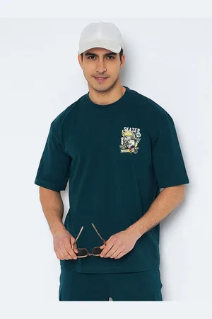 WILD WEST Men Graphic Printed Round Neck Oversized T-shirt