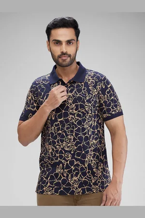 Parx Men Floral Printed Polo Collar Pockets T-shirt