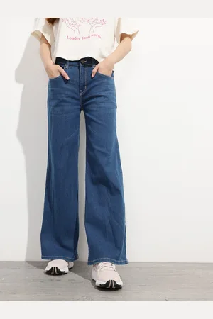 DressBerry Women Millenial Mania Stretchy Wide Leg Jeans