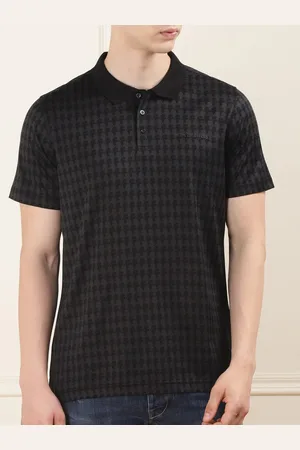 Karl Lagerfeld Men Printed Polo Collar Cotton T-shirt