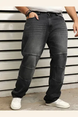 High Star Plus Size Men Straight Fit Clean Look Light Fade Pure Cotton Jeans