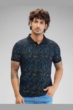 Parx Men Floral Printed Polo Collar Pockets T-shirt