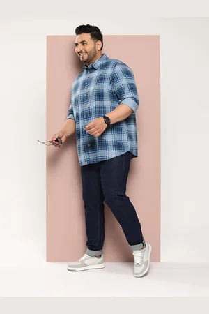 Sztori Men Plus Size Classic Checked Pure Cotton Casual Shirt