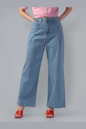 Flying Machine Women Wide Leg High-Rise Stretchable Jeans