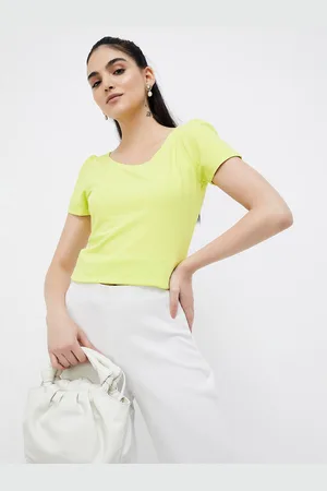 Lifestyle Women Yellow Solid Top
