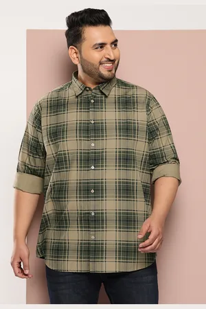 Sztori Men Plus Size Classic Checked Pure Cotton Casual Shirt