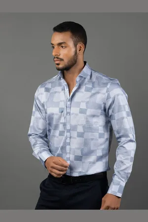 LOUIS STITCH Men Comfort Opaque Checked Formal Regular Fit Shirt