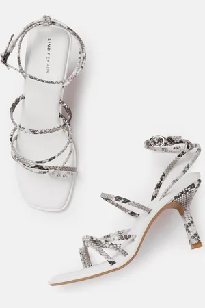 Lino Perros Snakeskin Print Strappy Slim Heels