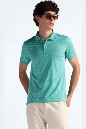 Flying Machine Men Printed Polo Collar Pockets T-shirt