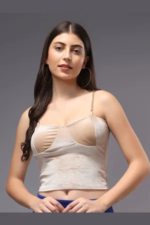 BRACHY Solid Shoulder Straps Crop Top