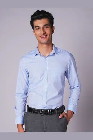 INSPIRO Men Vertical Striped Spread Collar Slim Fit Formal Shirt