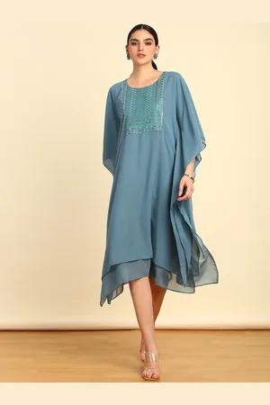 Soch Embroidered Kaftan With Sequins Work Midi Ethnic Dresses