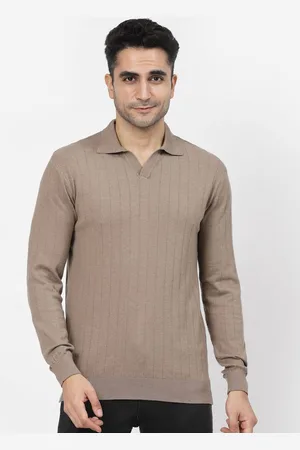 Kalt Men Solid Polo Collar Cotton T-Shirt